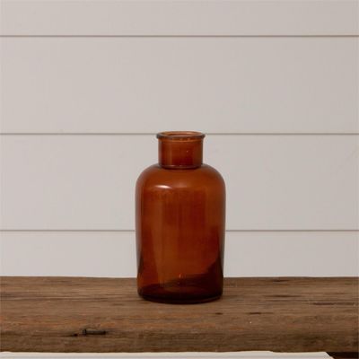 Amber Glass Vase, Small