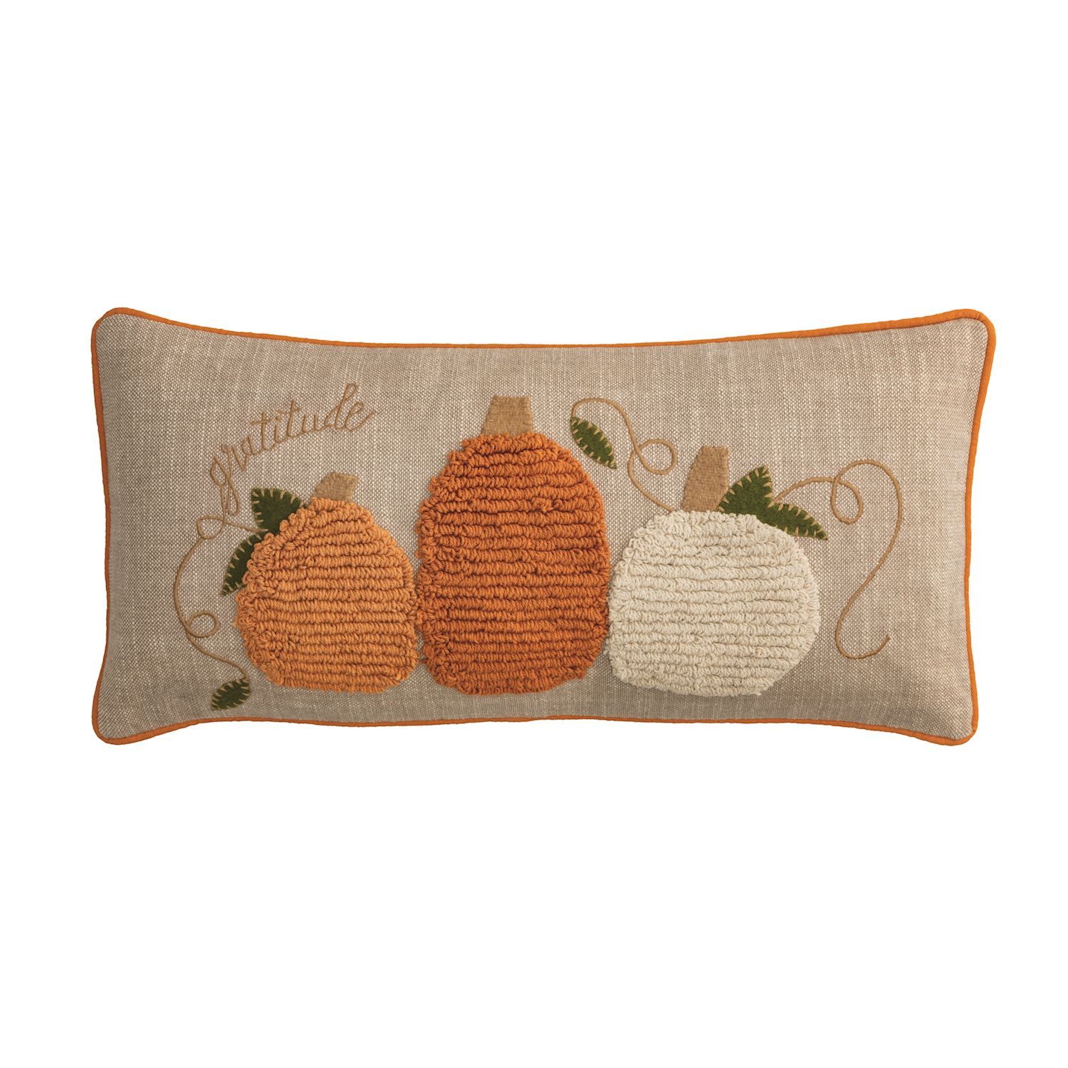 Gratitude Pumpkin Lumbar Pillow