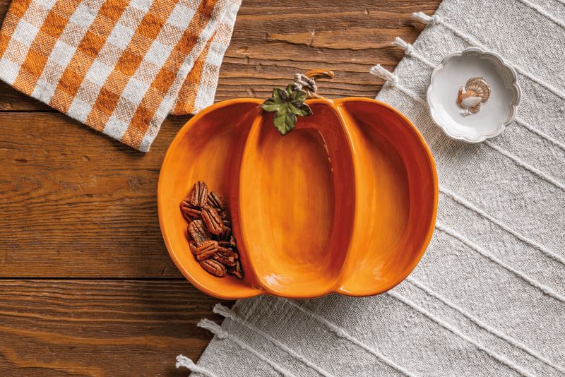Divided Pumpkin Serving Dish