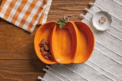 Divided Pumpkin Serving Dish