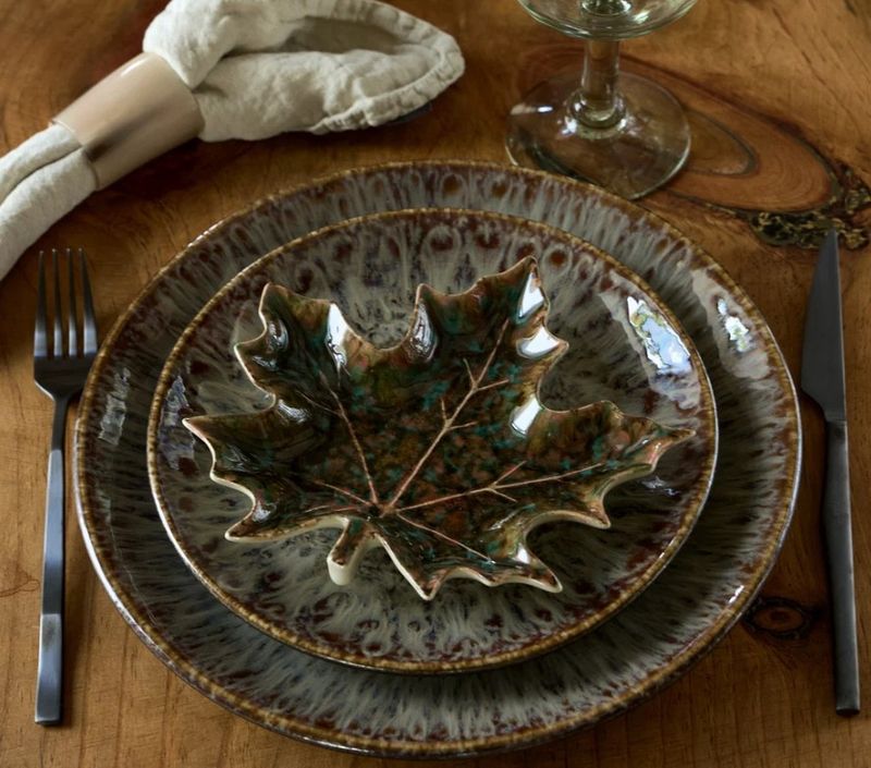 Maple Leaf Plate, Green