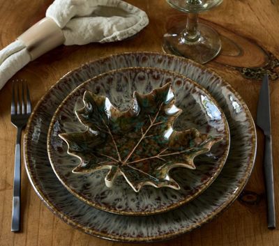Maple Leaf Plate, Green