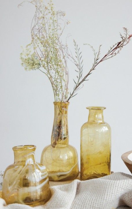Recycled Glass Bud Vase, Yellow