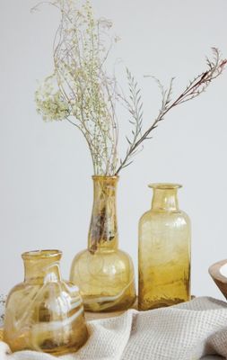 Recycled Glass Bud Vase, Yellow