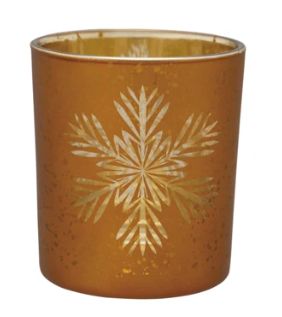 Gold Snowflake Votive Holder
