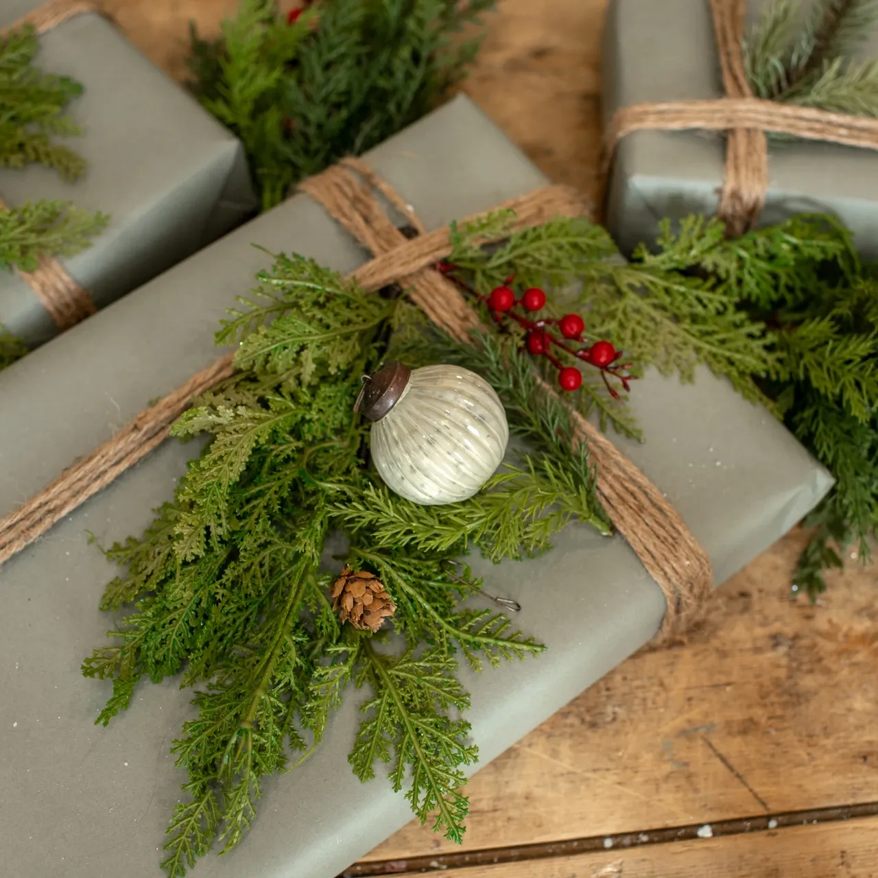 Ribbed White Ornament, 2"