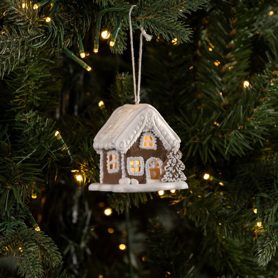 Lighted Gingerbread House Ornament