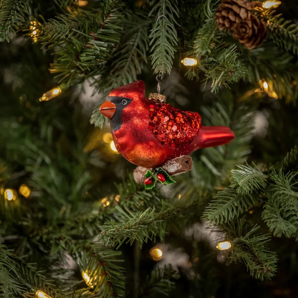 Glass Cardinal Ornament