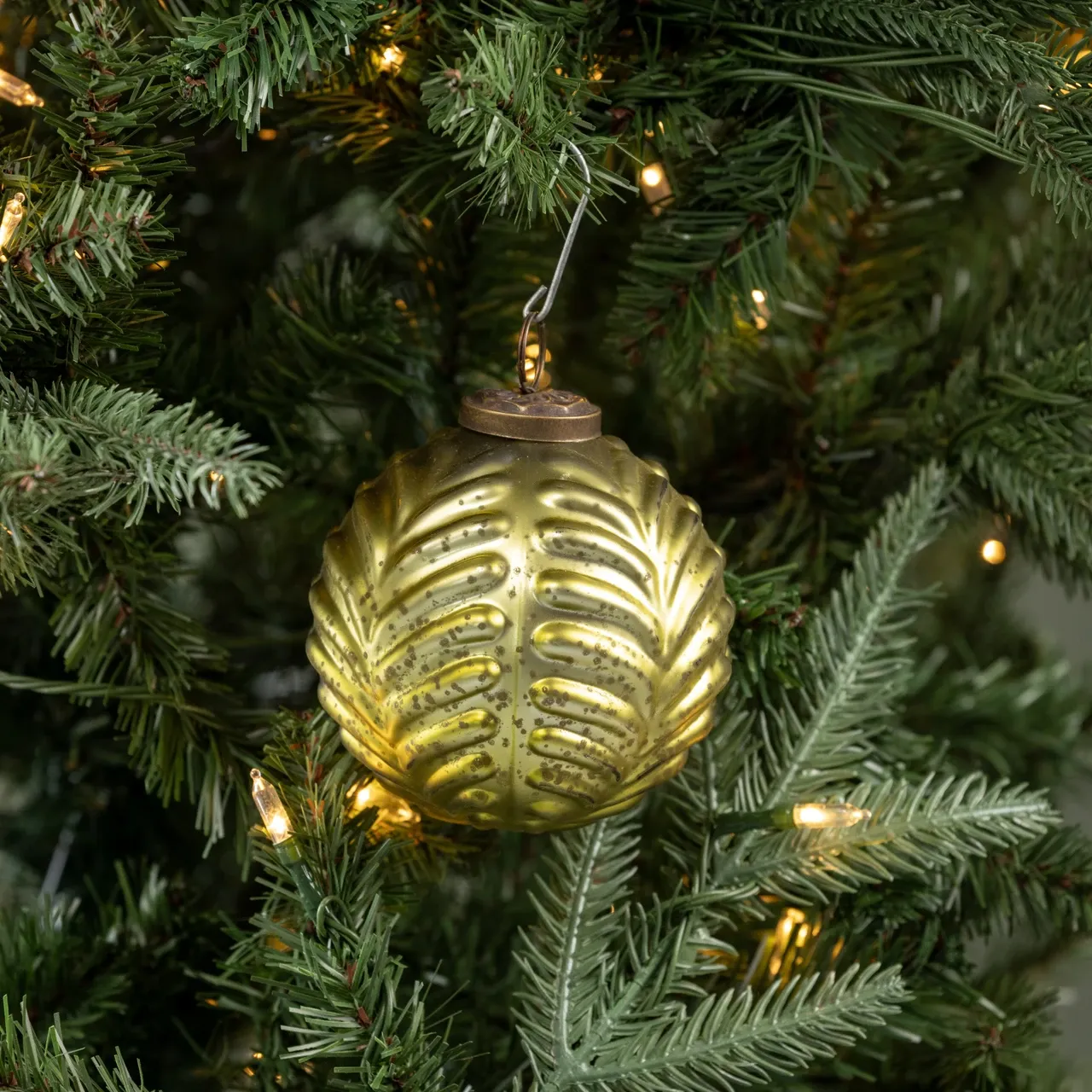 Olive Filigree Ornament, 4"