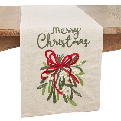 Merry Christmas Ribbon Table Runner, 70"