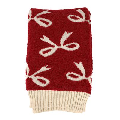 White Bows Reversible Throw, 50x60