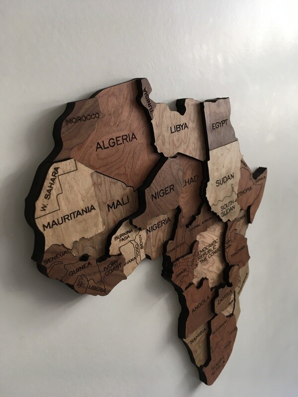 3D Wood Africa Map – Premium Wall Decor