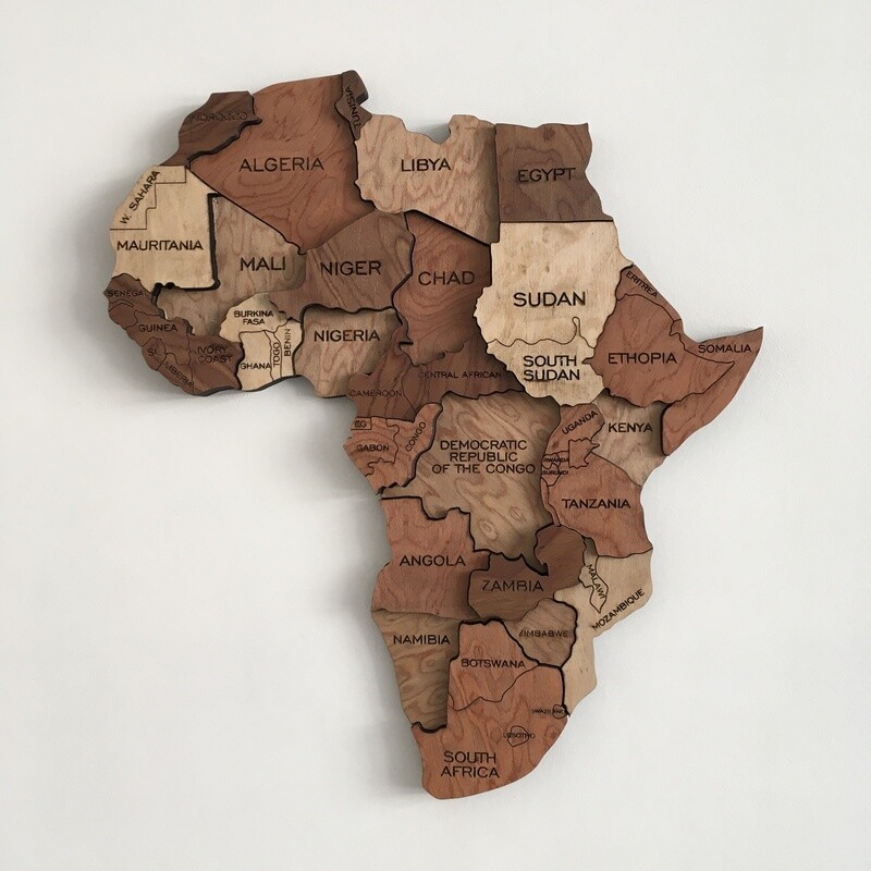 3D WOOD AFRICA MAP - PREMIUM WALL DECOR