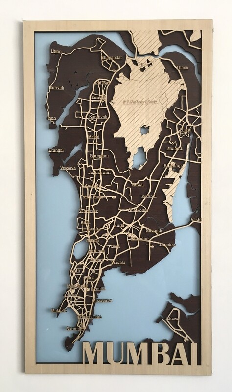 WOODEN CITY MAP - MUMBAI
