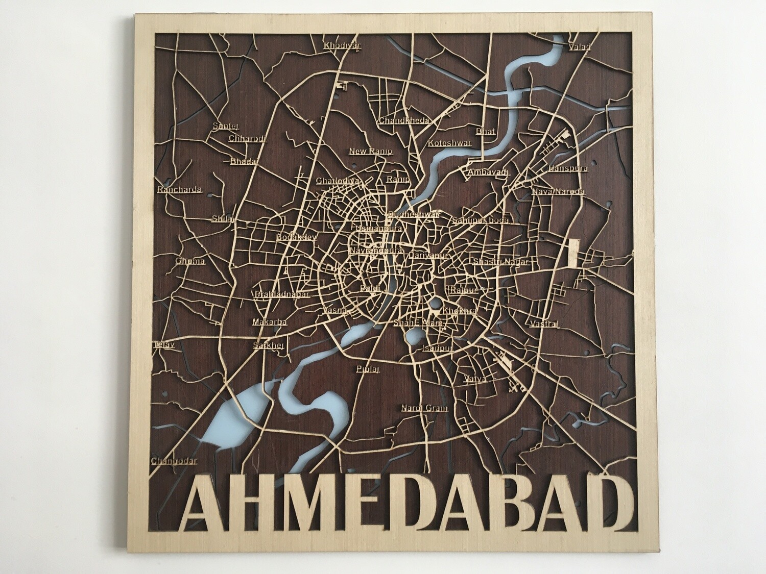 WOODEN CITY MAP - AHMEDABAD