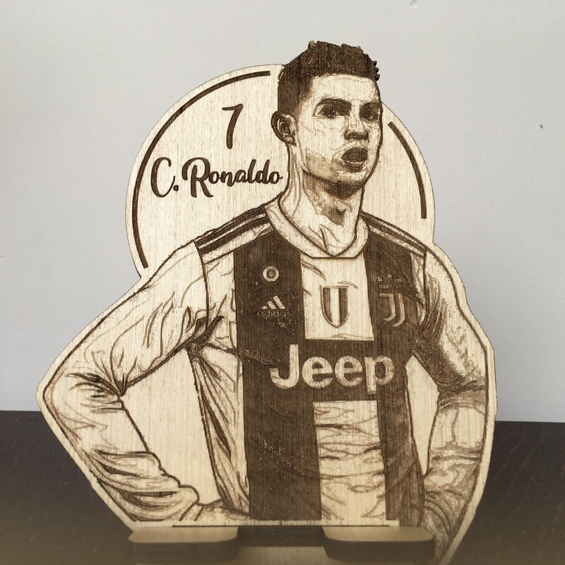 Wood Phone/Tablet Stand – Cristiano Ronaldo