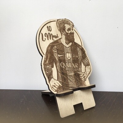 Wood Phone/ Tablet Stand - Lionel Messi