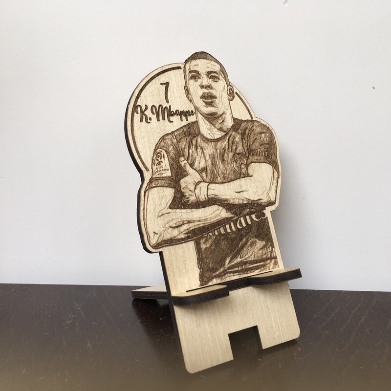 Wood Phone/ Tablet Stand - Kylian Mbappe