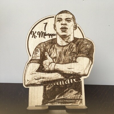 Wood Phone/Tablet Stand – Kylian Mbappe