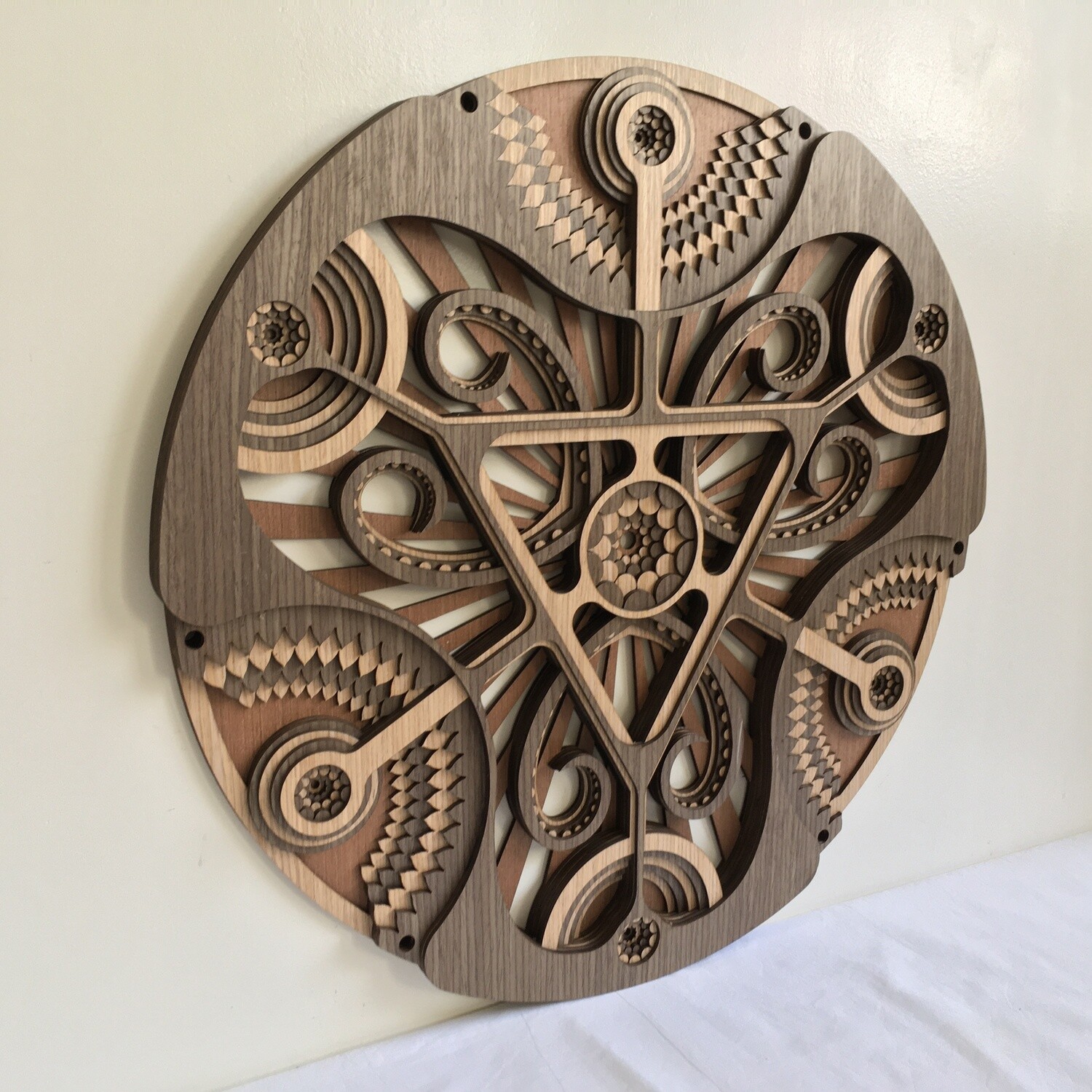 Circle - Hypnotic Shapes (Wood Wall Hang Decor, Layered Mandala)