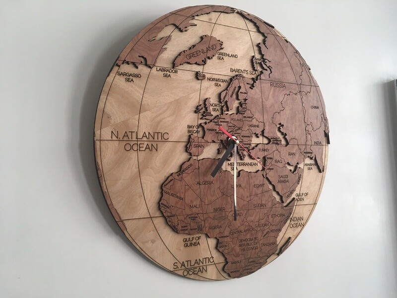 Wood World Clock – Prime Meridian Design