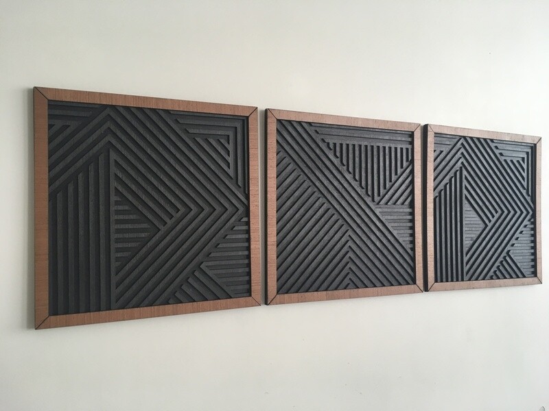Geometric Wood Wall Art (Set of 3)
