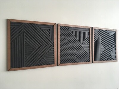 Geometric Wood Wall Art (Set of 3)