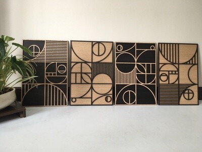 Bauhaus Wood Wall Art (Set of 2)