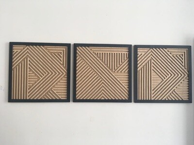 Geometric Wood Wall Art (Set of 3)