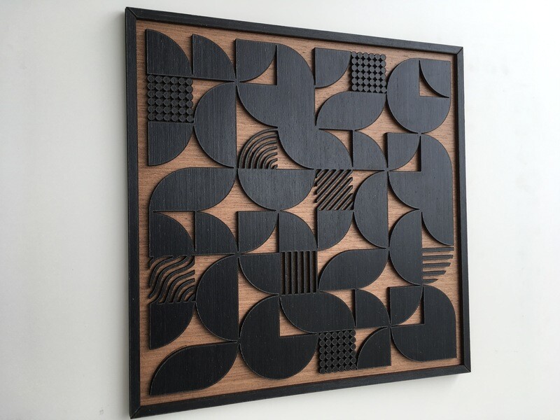 GEOMETRIC ABSTRACT  WOOD WALL ART (Set of 3)(Set of 2) (Single piece) - Modern Wood Art - Minimal