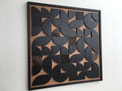 GEOMETRIC ABSTRACT WOOD WALL ART (Set of 3)(Set of 2) (Single piece) - Modern Wood Art - Minimal