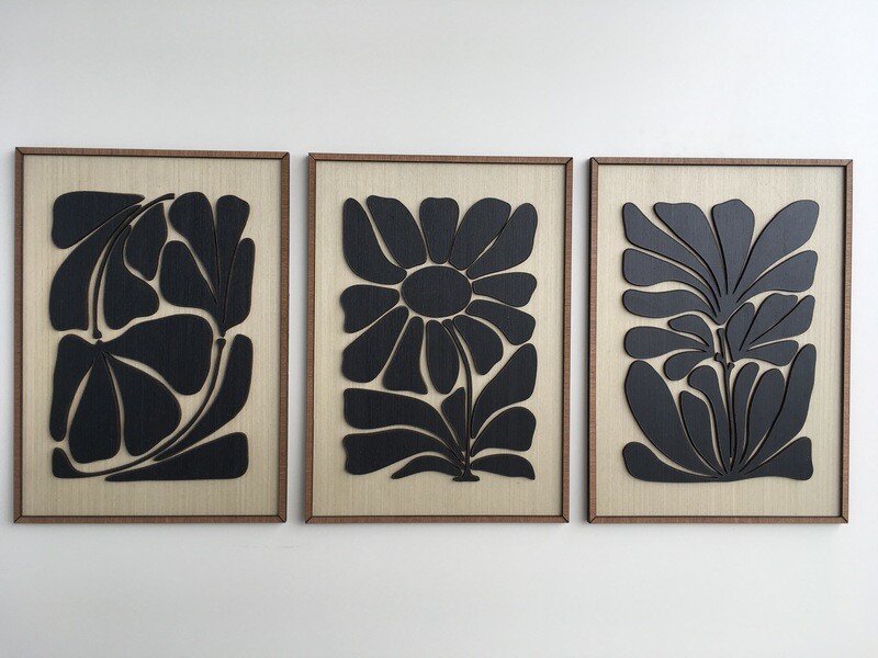 Tropical Leaf Wood Wall Art (Set of 3)