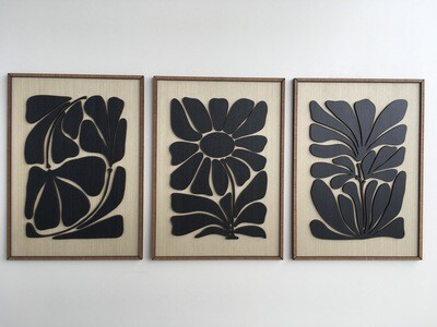 Tropical Leaf Wood Wall Art (Set of 3)