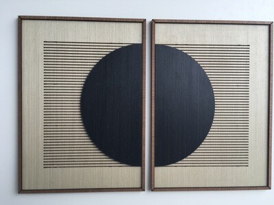 Black Circle Wood Wall Art (Set of 2)
