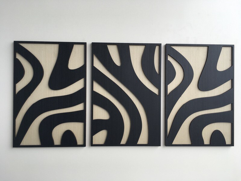 Flow Abstract Wood Wall Art (Set of 3) (Set of 2)