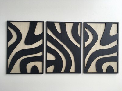 Flow Abstract Wood Wall Art (Set of 3) (Set of 2)
