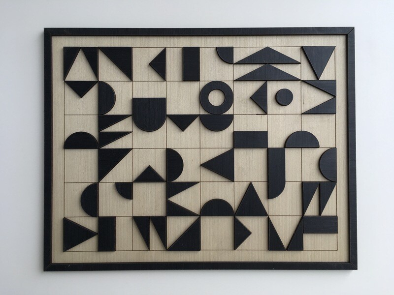 Geometric Abstract Wood Wall Art (Single Piece)