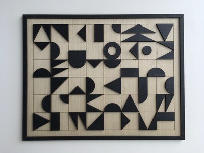 Geometric Abstract Wood Wall Art (Single Piece)