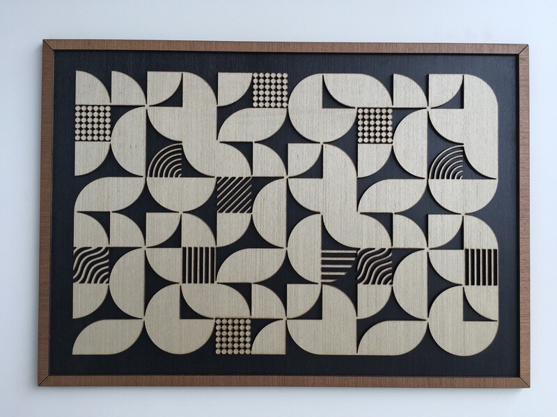 Geometric Abstract Wood Wall Art (Single Piece)