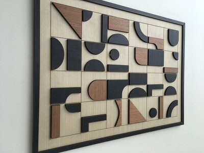 Geometric Abstract Wood Wall Art (Single Piece)