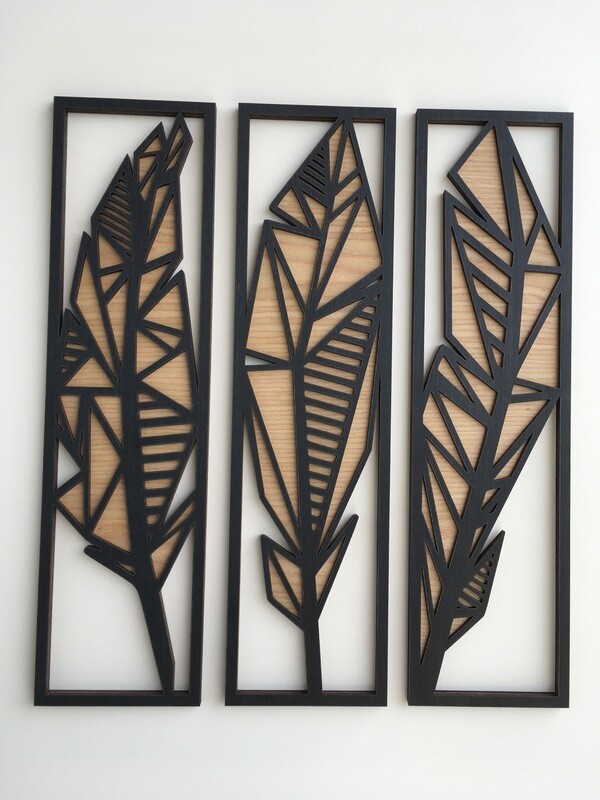 Geometric Leaf Wall Art (Set of 3)