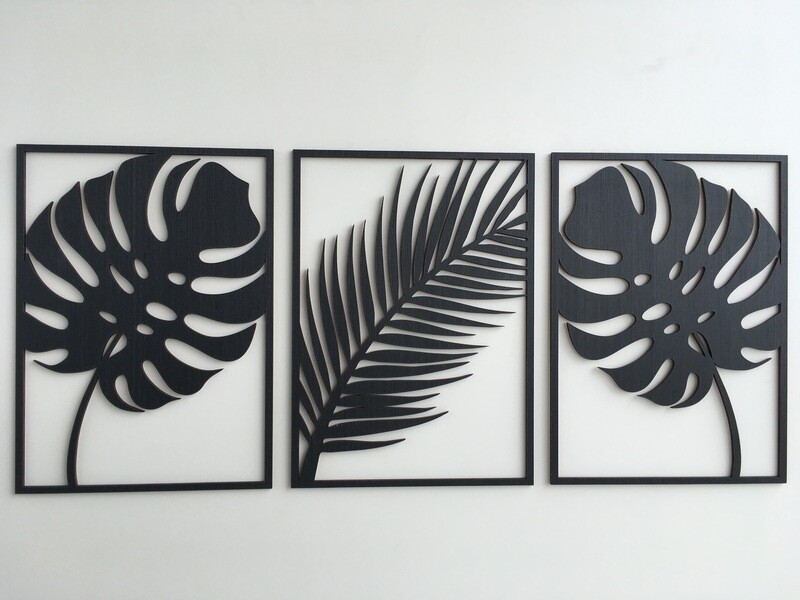 Leaf Wood Wall Art (Set of 3)