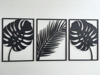 Leaf Wood Wall Art (Set of 3)