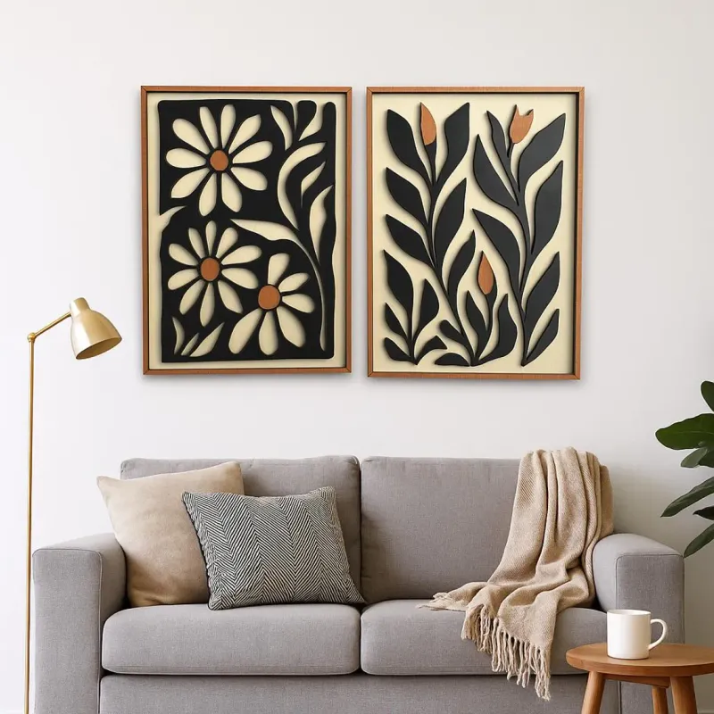 Petals &amp; Pattern Wood Wall Art (Set of 2)