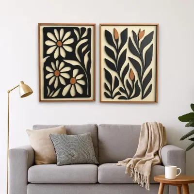 Petals &amp; Pattern Wood Wall Art (Set of 2)