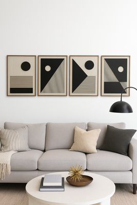 Linear Orbit Wood Wall Art (Set of 4)