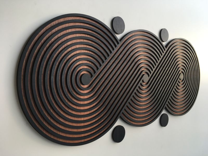 INFINTE FLOW WOOD WALL ART - Modern Wood Art - Knot Art - Infinity Loop - Minimal