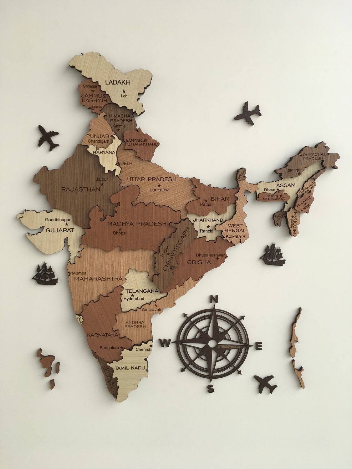 3D WOOD INDIA MAP - PREMIUM WALL DECOR