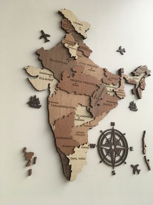 3D Wood India Map – Premium Wall Decor