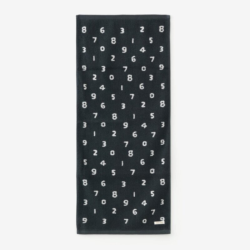 日本SOU・SOU 今治毛巾 面巾 (數字／黑色)